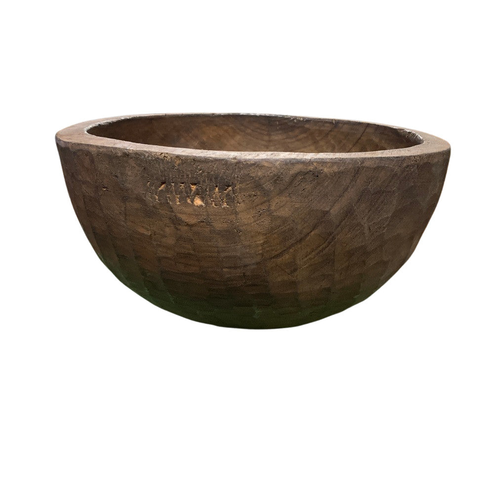 Vintage Indian Wooden Naga Bowl - Berbere Imports