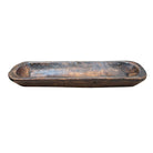 Whitewashed Wooden Decorative Dough Bowl - Long - Berbere Imports