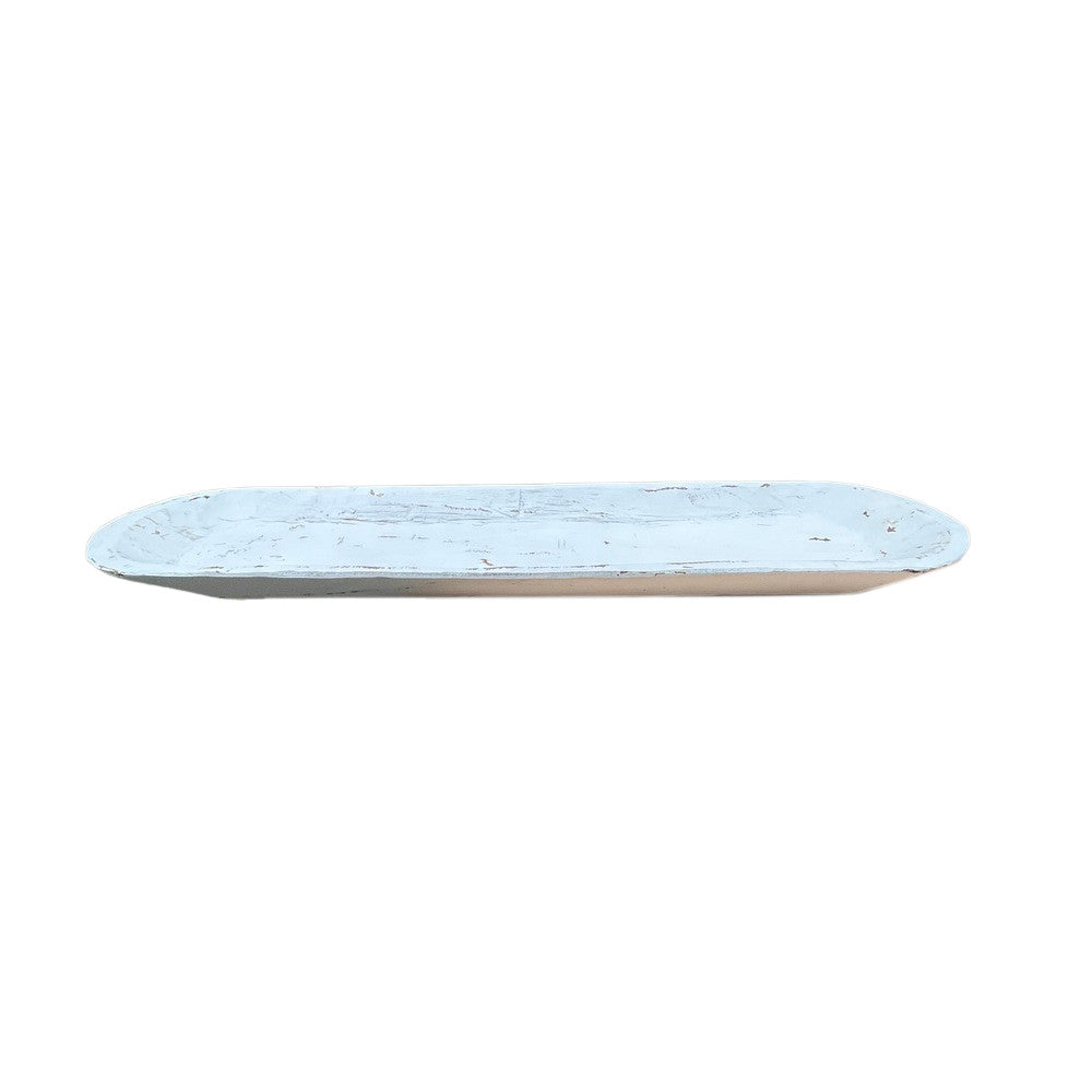 Whitewashed Wooden Decorative Dough Bowl - Berbere Imports