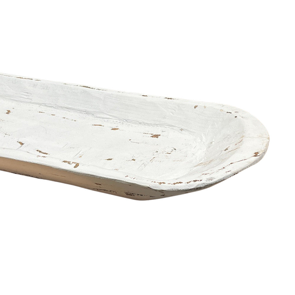 Whitewashed Wooden Decorative Dough Bowl - Berbere Imports