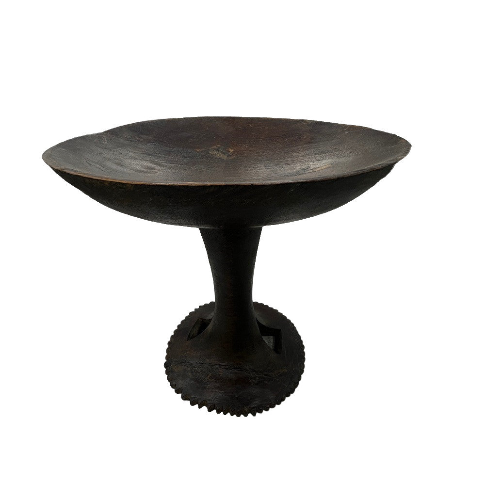 Vintage Wooden Pedestal Bowl - Berbere Imports