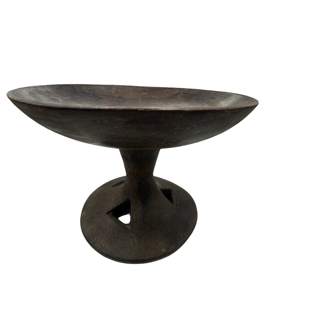 Vintage Wooden Pedestal Bowl - Berbere Imports