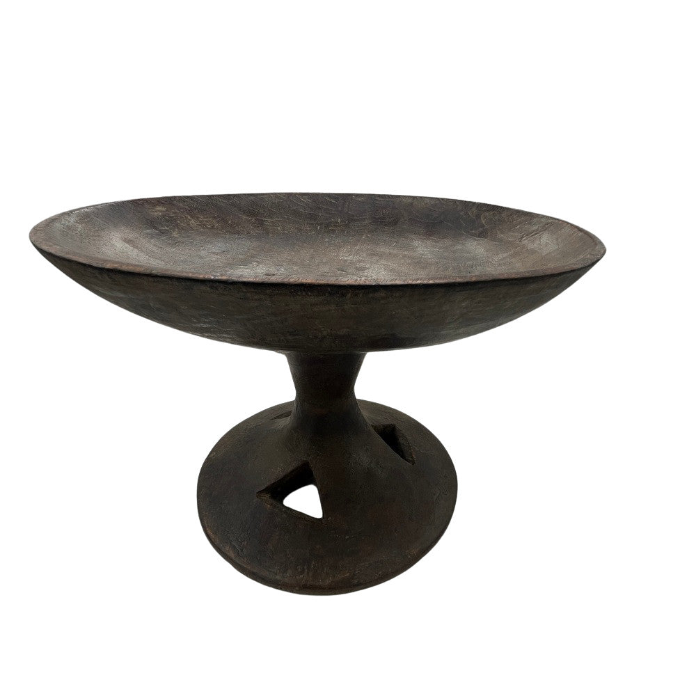 Vintage Wooden Pedestal Bowl - Berbere Imports