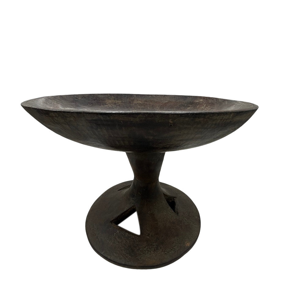 Vintage Wooden Pedestal Bowl - Berbere Imports