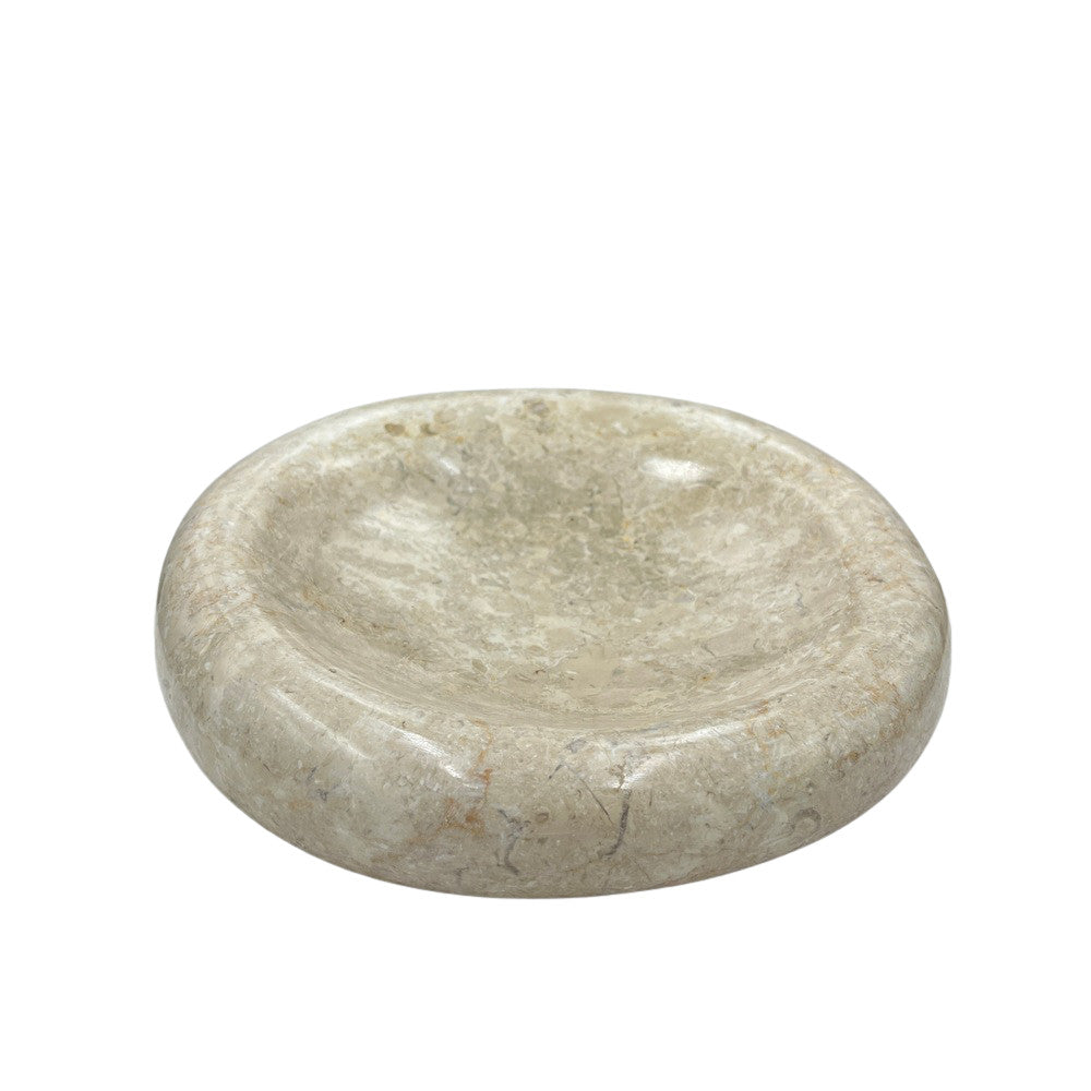 Cream Marble Shallow Dish - Berbere Imports