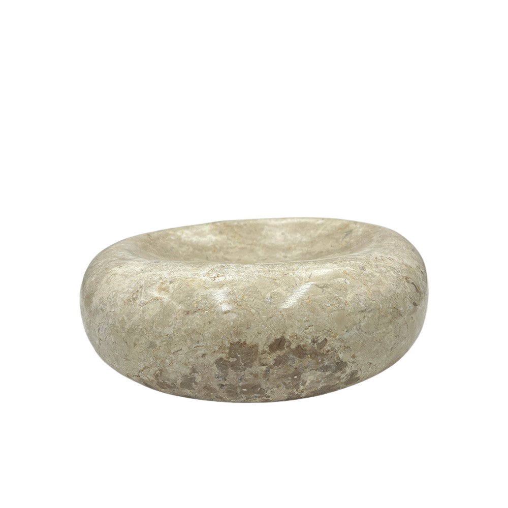 Cream Marble Shallow Dish - Berbere Imports