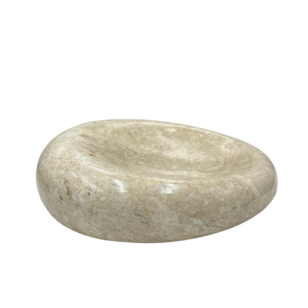 Cream Marble Shallow Dish - Berbere Imports