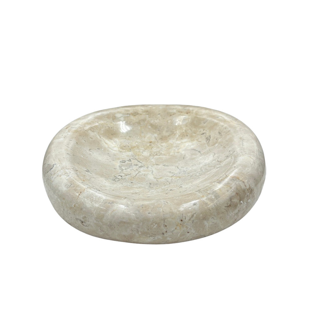 Cream Marble Shallow Dish - Berbere Imports