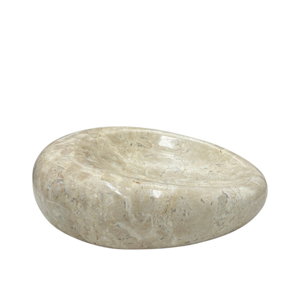 Cream Marble Shallow Dish - Berbere Imports