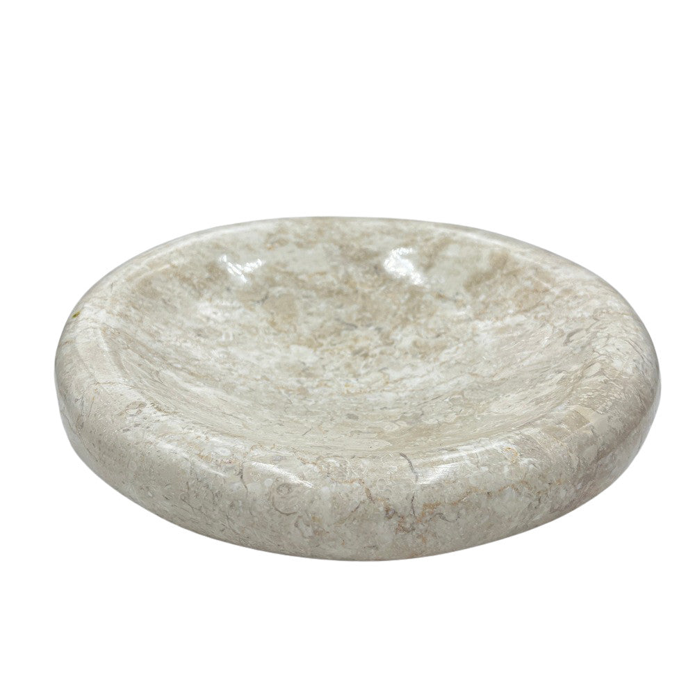 Cream Marble Shallow Dish - Berbere Imports