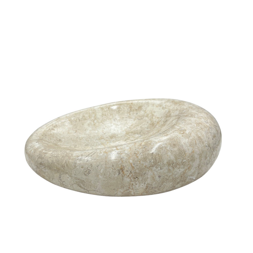 Cream Marble Shallow Dish - Berbere Imports