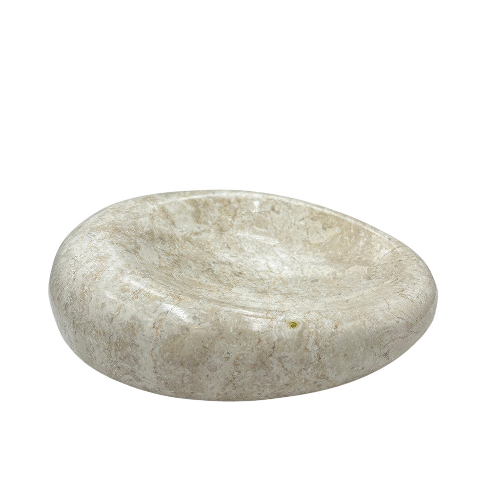 Cream Marble Shallow Dish - Berbere Imports