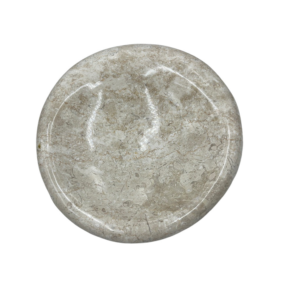 Cream Marble Shallow Dish - Berbere Imports