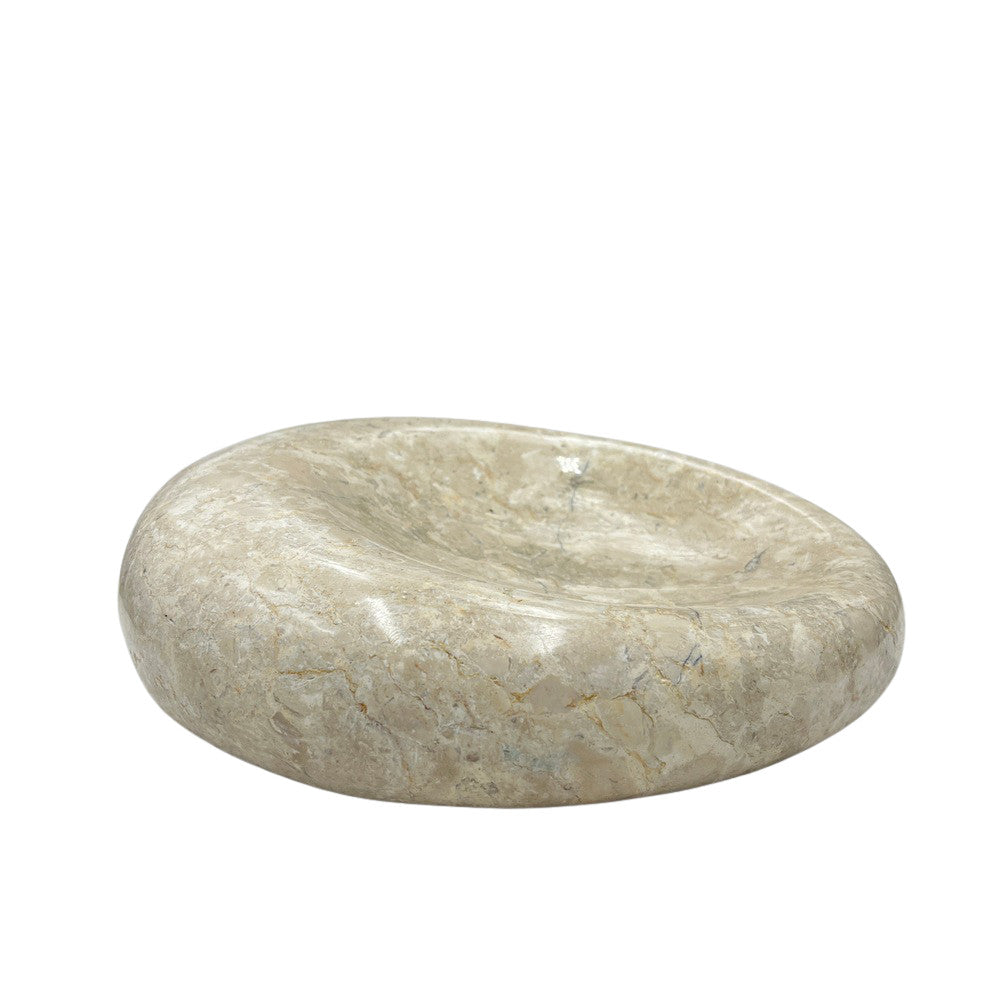 Cream Marble Shallow Dish - Berbere Imports