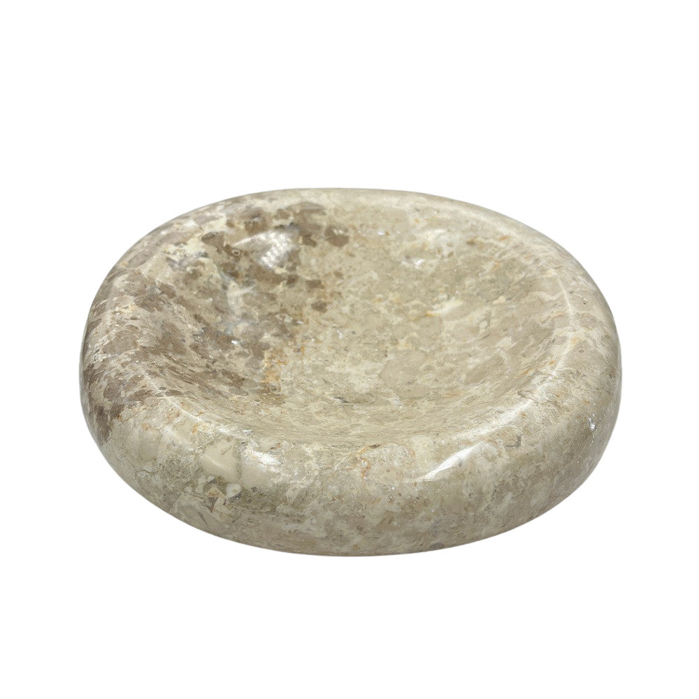 Cream Marble Shallow Dish - Berbere Imports