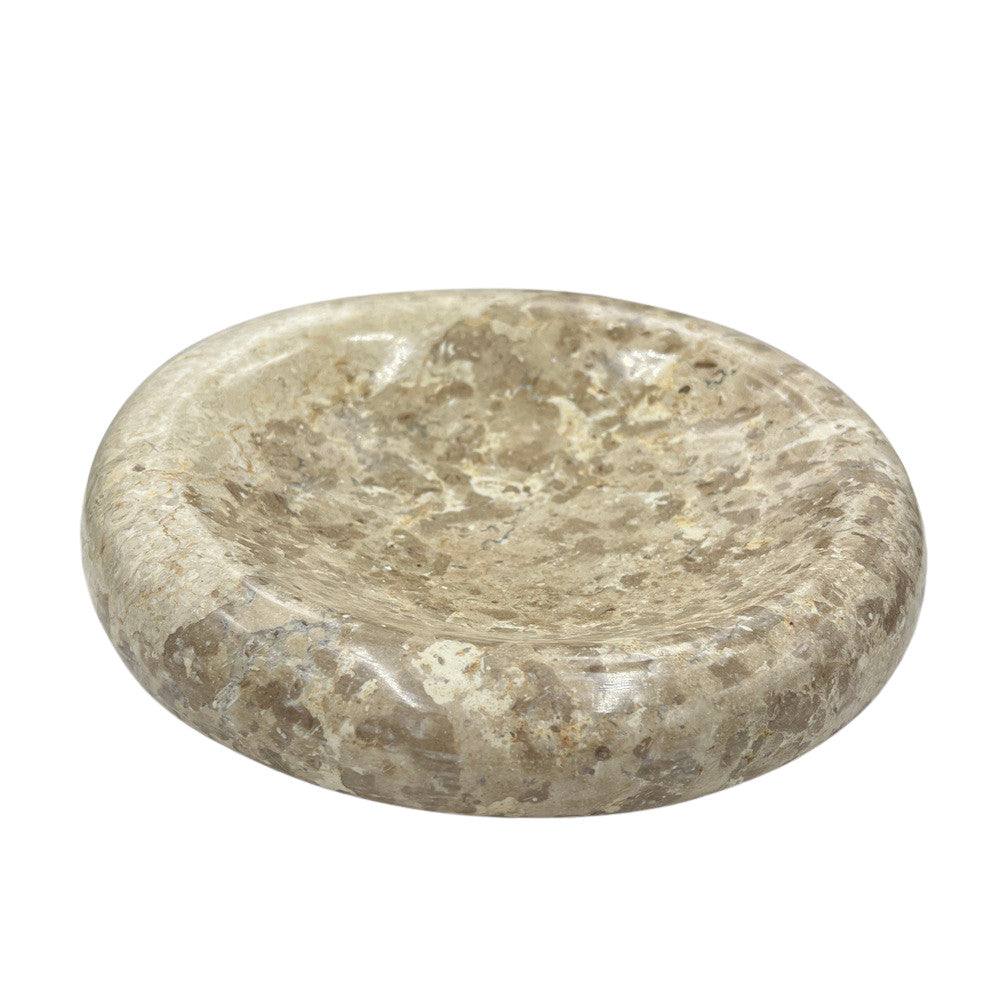 Cream Marble Shallow Dish - Berbere Imports