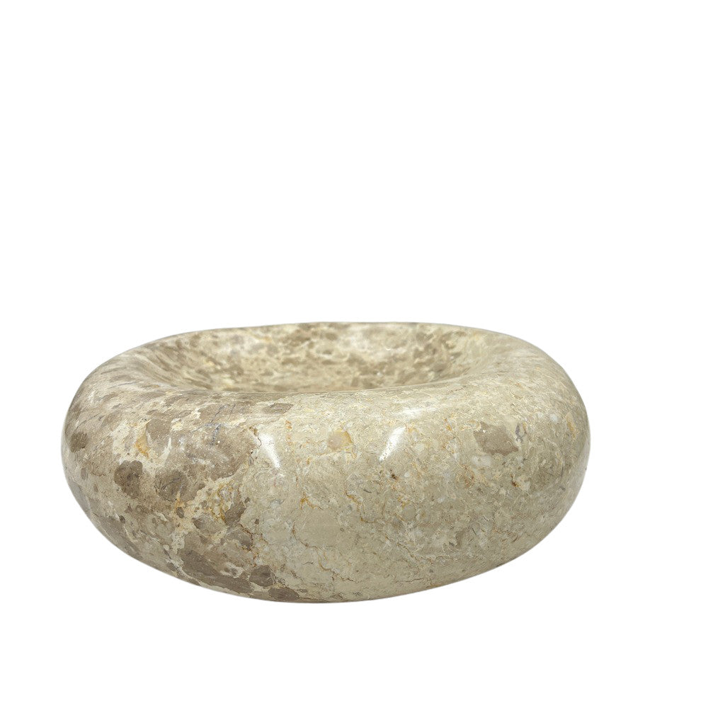 Cream Marble Shallow Dish - Berbere Imports