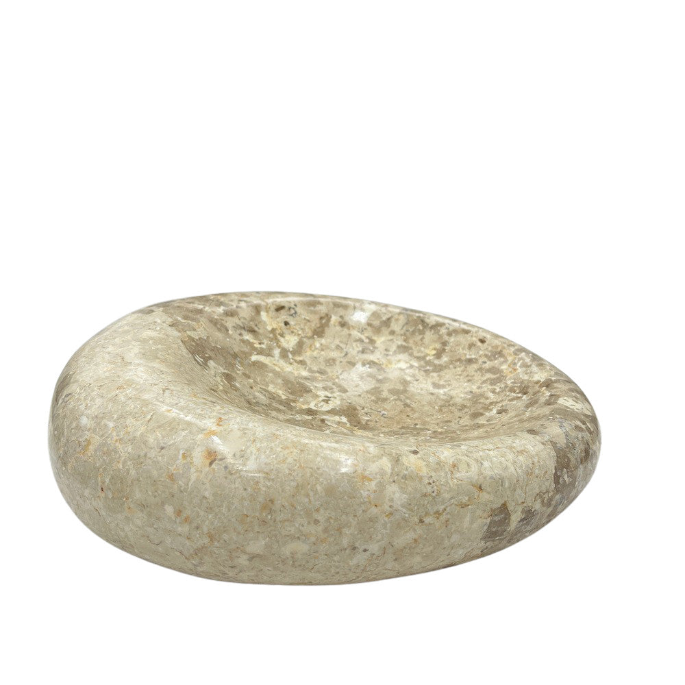 Cream Marble Shallow Dish - Berbere Imports