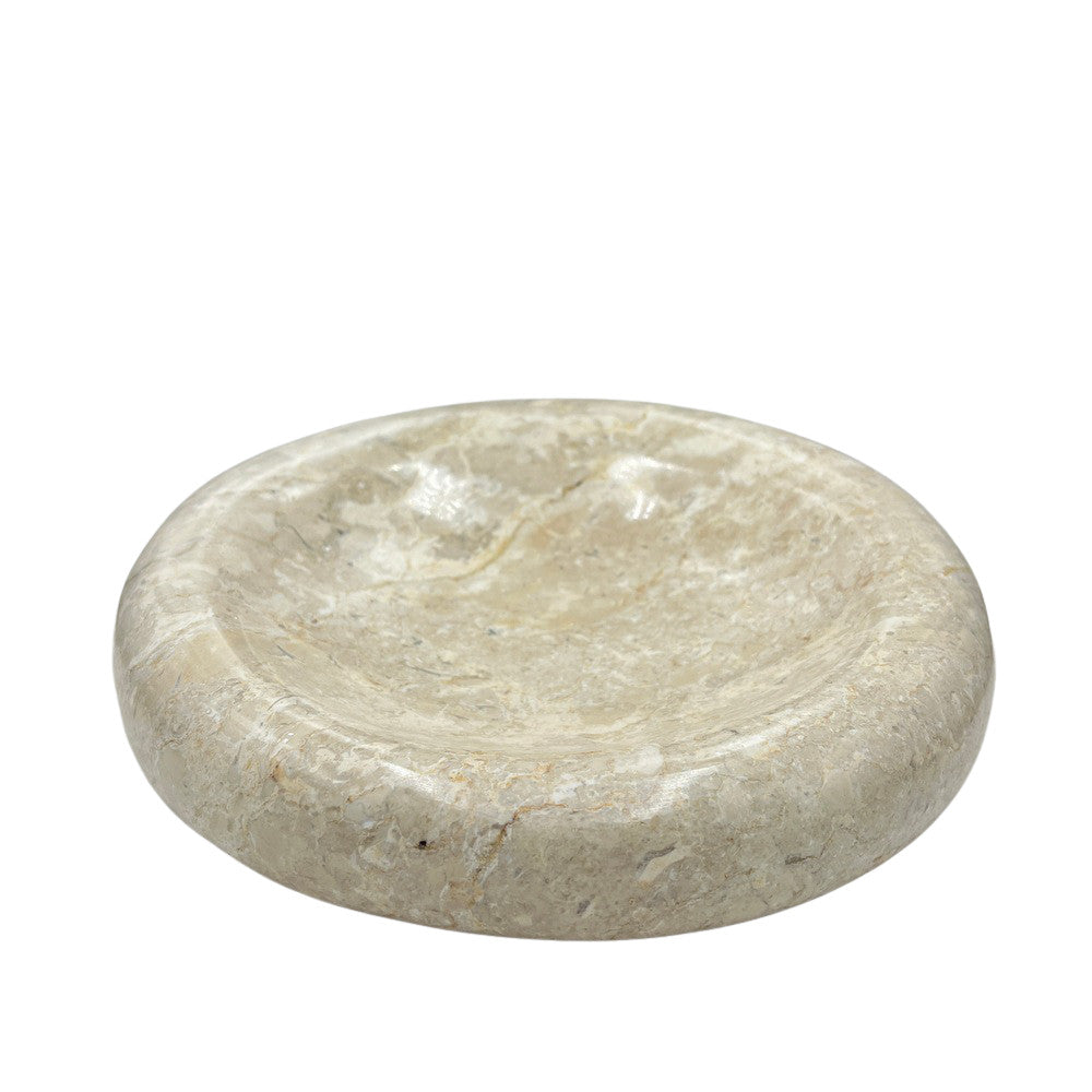 Cream Marble Shallow Dish - Berbere Imports