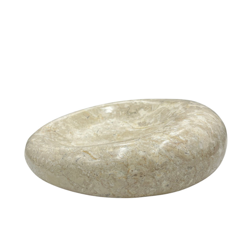 Cream Marble Shallow Dish - Berbere Imports