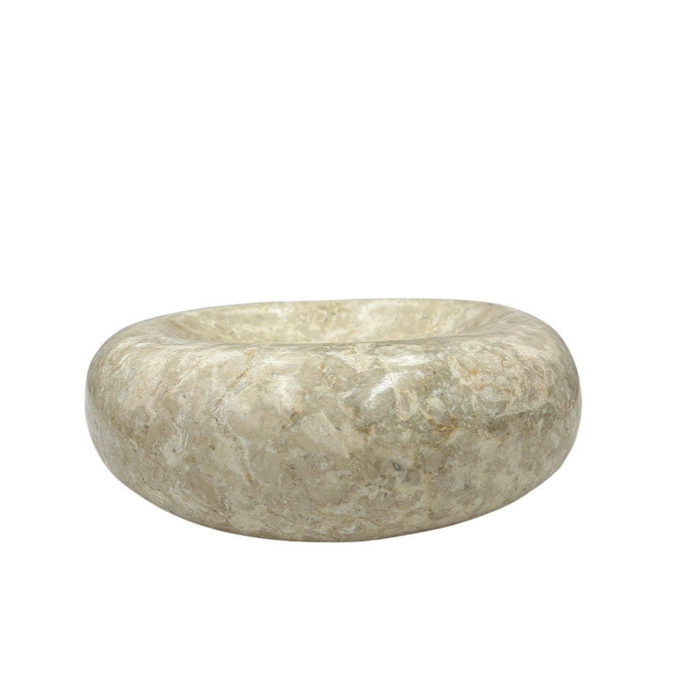 Cream Marble Shallow Dish - Berbere Imports