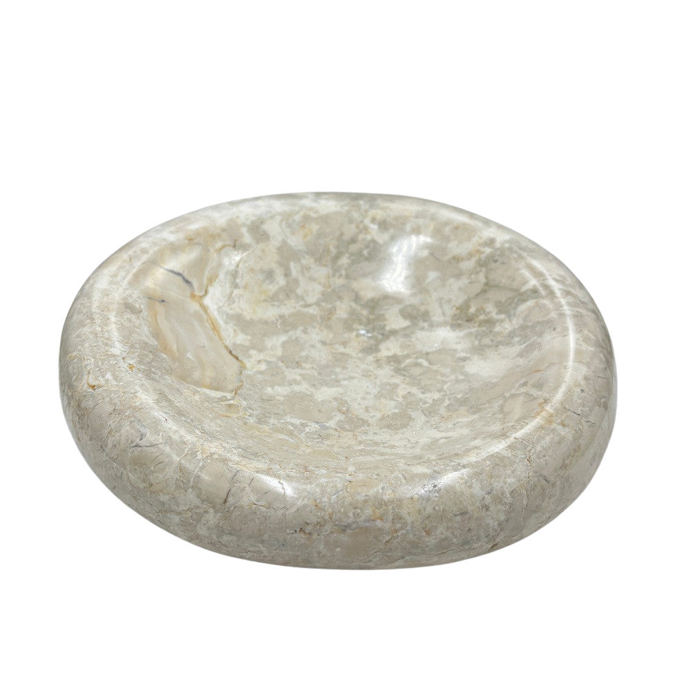 Cream Marble Shallow Dish - Berbere Imports