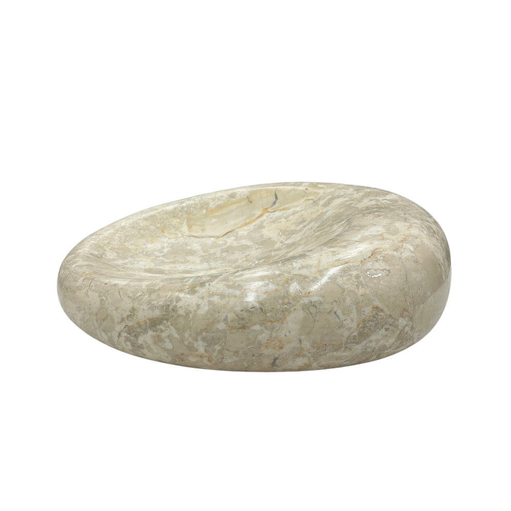 Cream Marble Shallow Dish - Berbere Imports