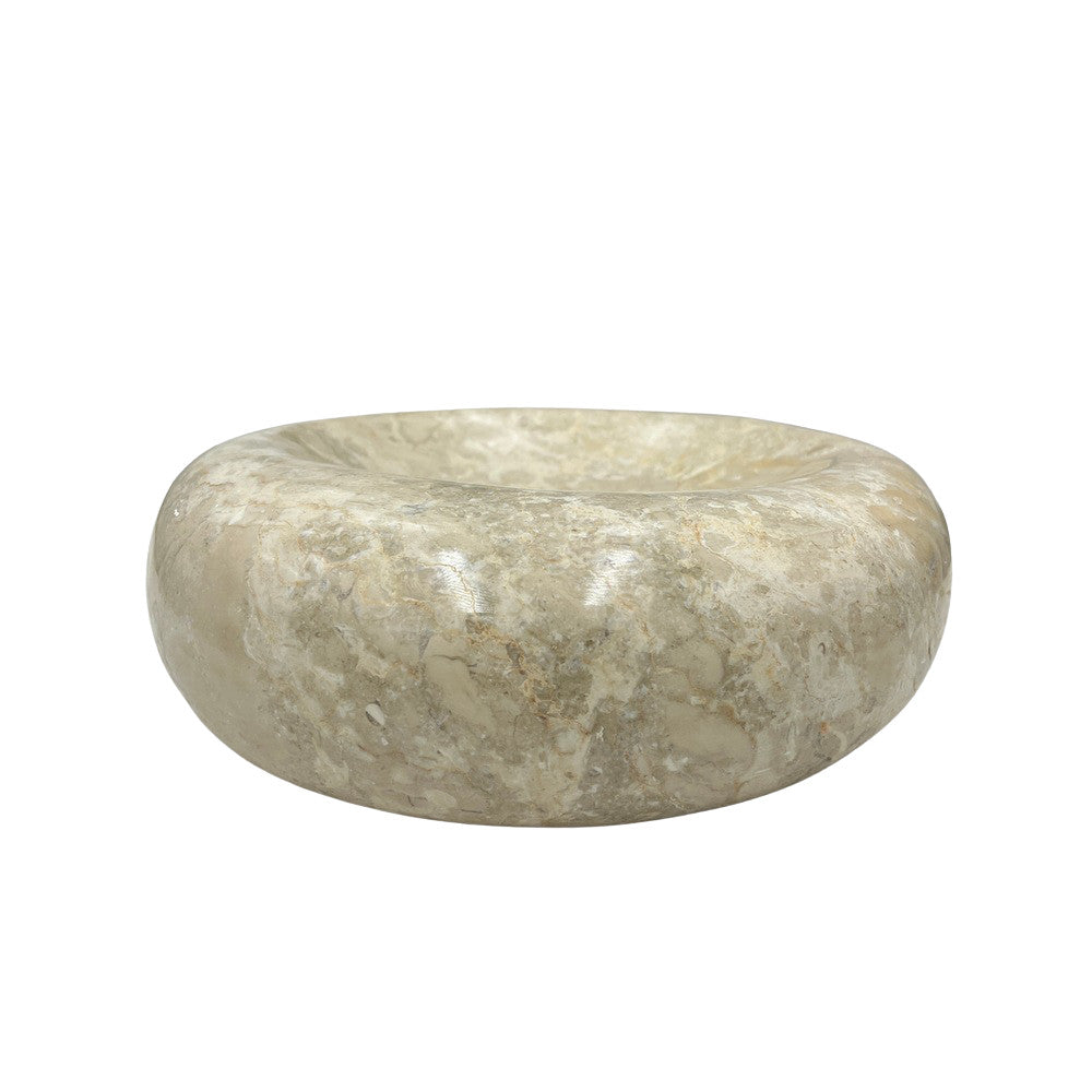 Cream Marble Shallow Dish - Berbere Imports