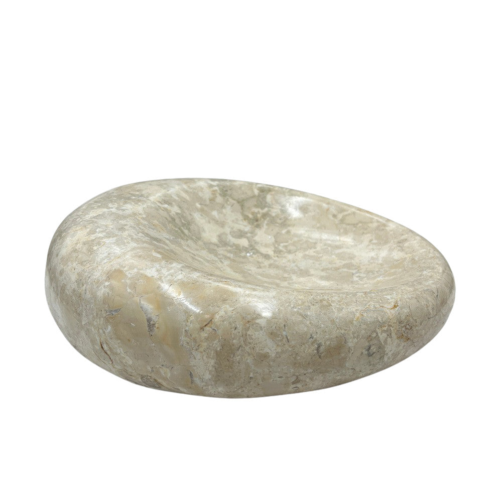 Cream Marble Shallow Dish - Berbere Imports