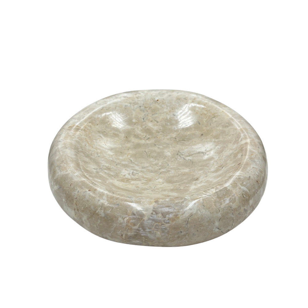 Cream Marble Shallow Dish - Berbere Imports