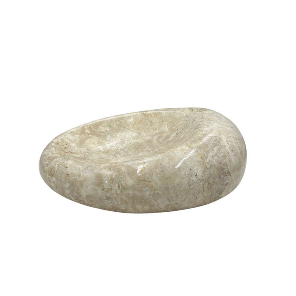 Cream Marble Shallow Dish - Berbere Imports