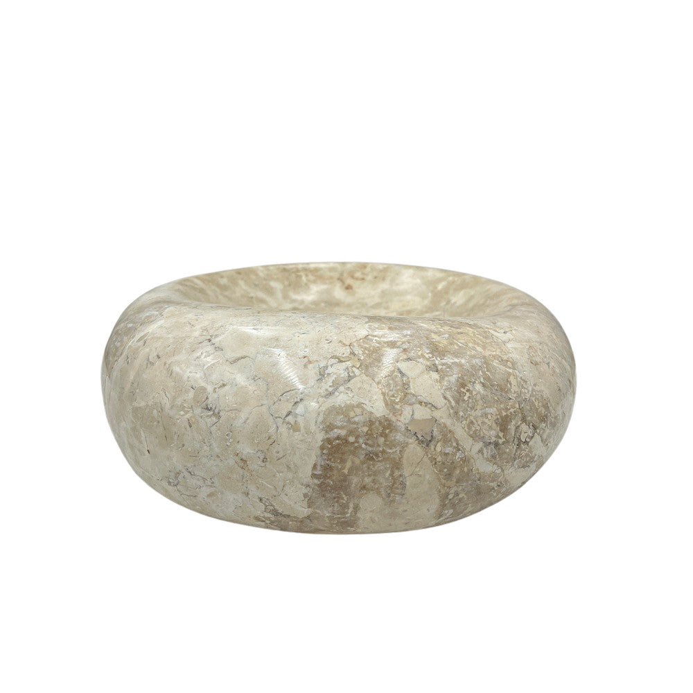 Cream Marble Shallow Dish - Berbere Imports