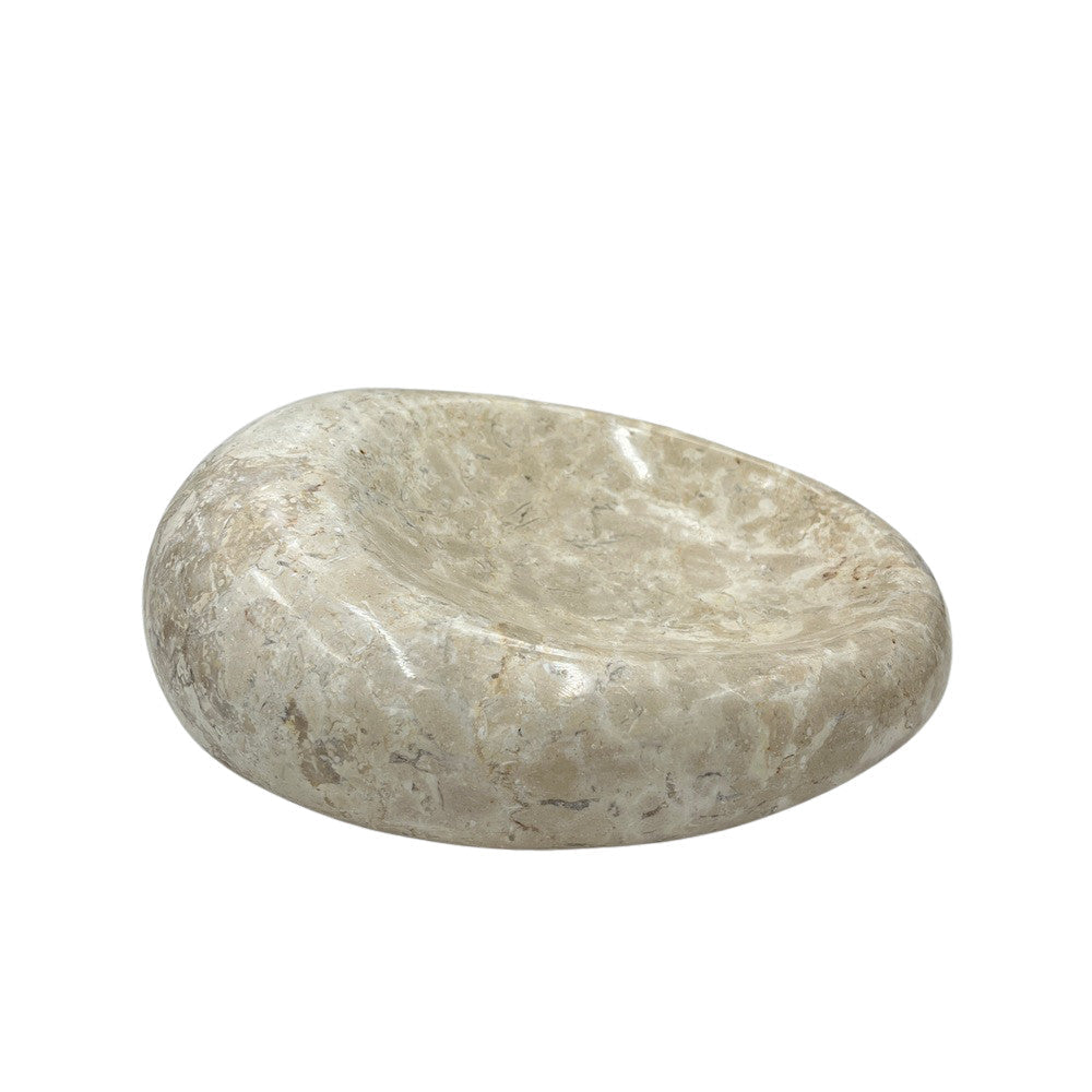 Cream Marble Shallow Dish - Berbere Imports