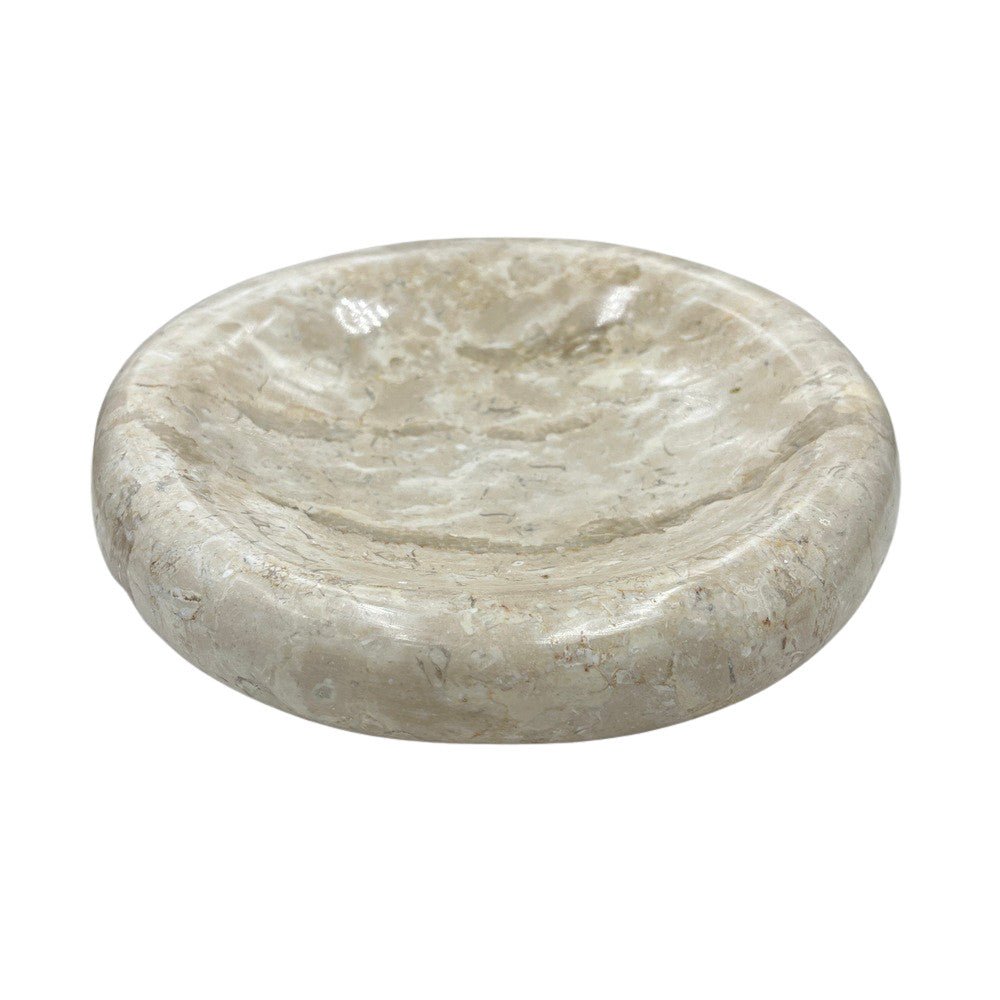 Cream Marble Shallow Dish - Berbere Imports