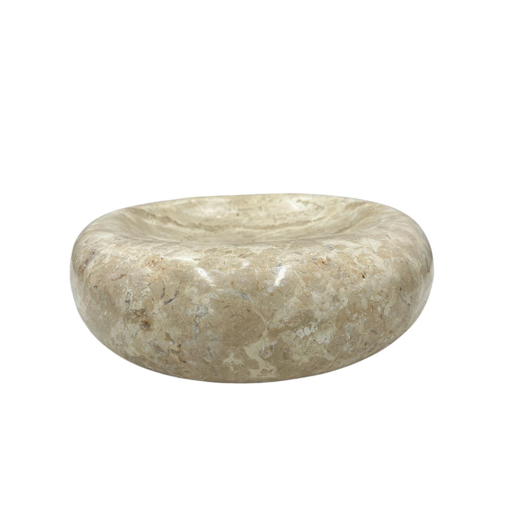 Cream Marble Shallow Dish - Berbere Imports