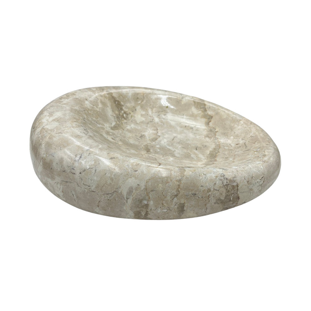 Cream Marble Shallow Dish - Berbere Imports