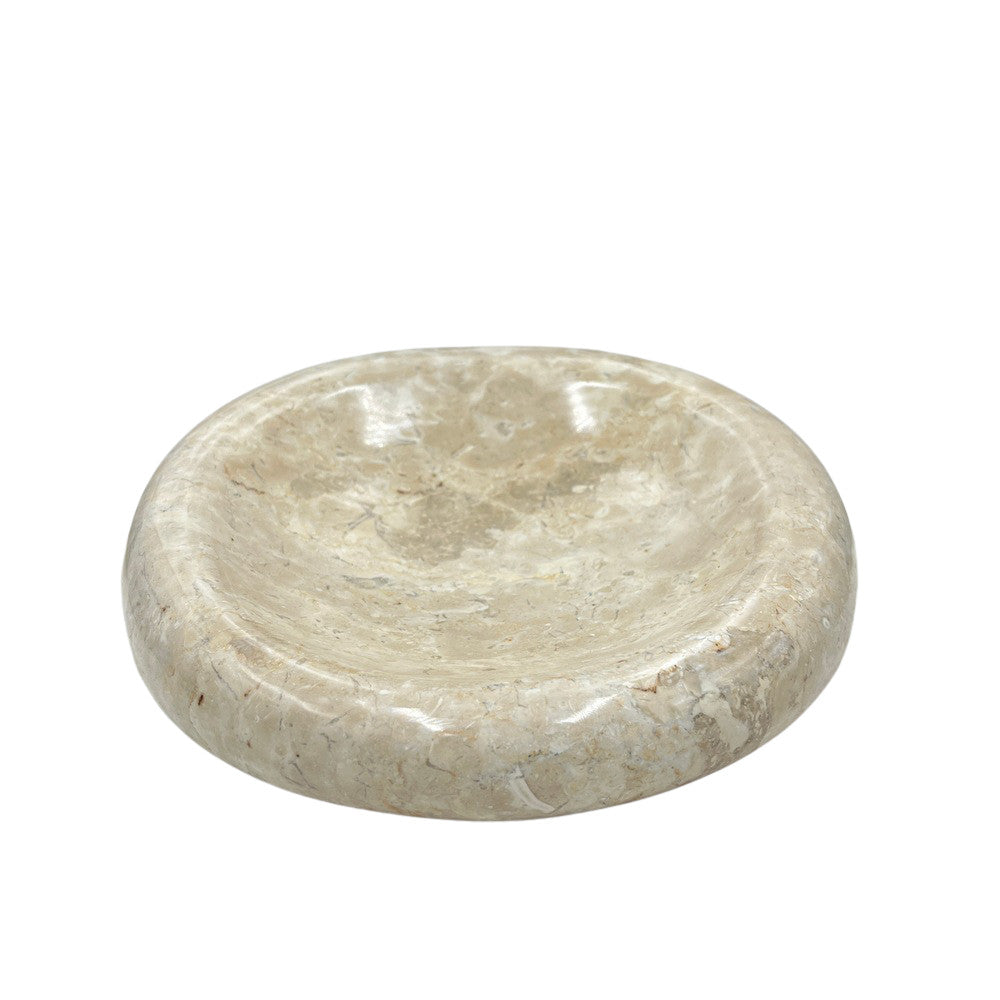 Cream Marble Shallow Dish - Berbere Imports