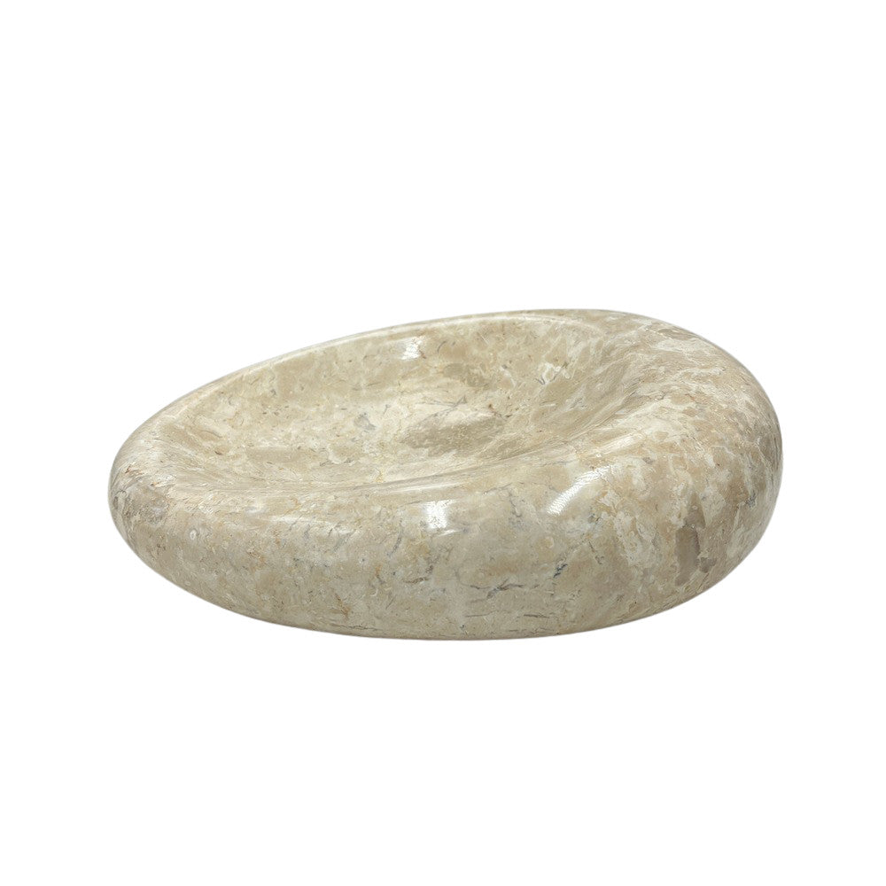 Cream Marble Shallow Dish - Berbere Imports