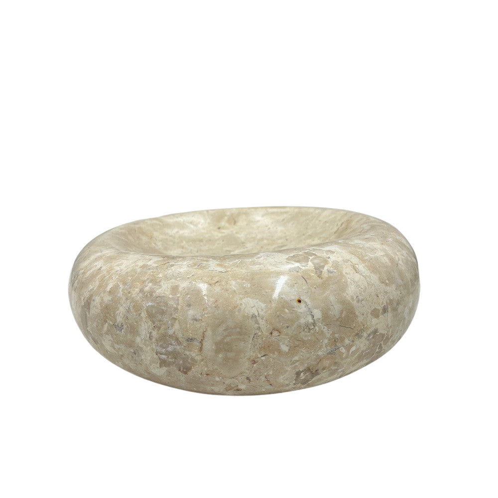 Cream Marble Shallow Dish - Berbere Imports