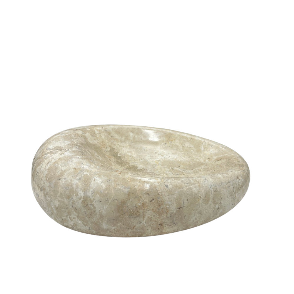 Cream Marble Shallow Dish - Berbere Imports