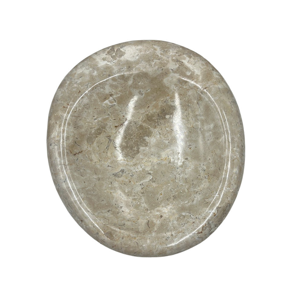 Cream Marble Shallow Dish - Berbere Imports