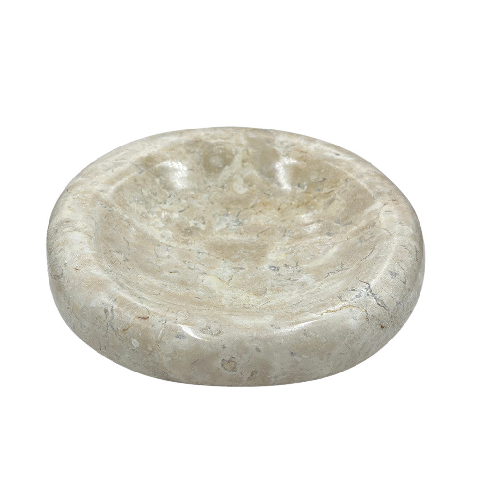 Cream Marble Shallow Dish - Berbere Imports