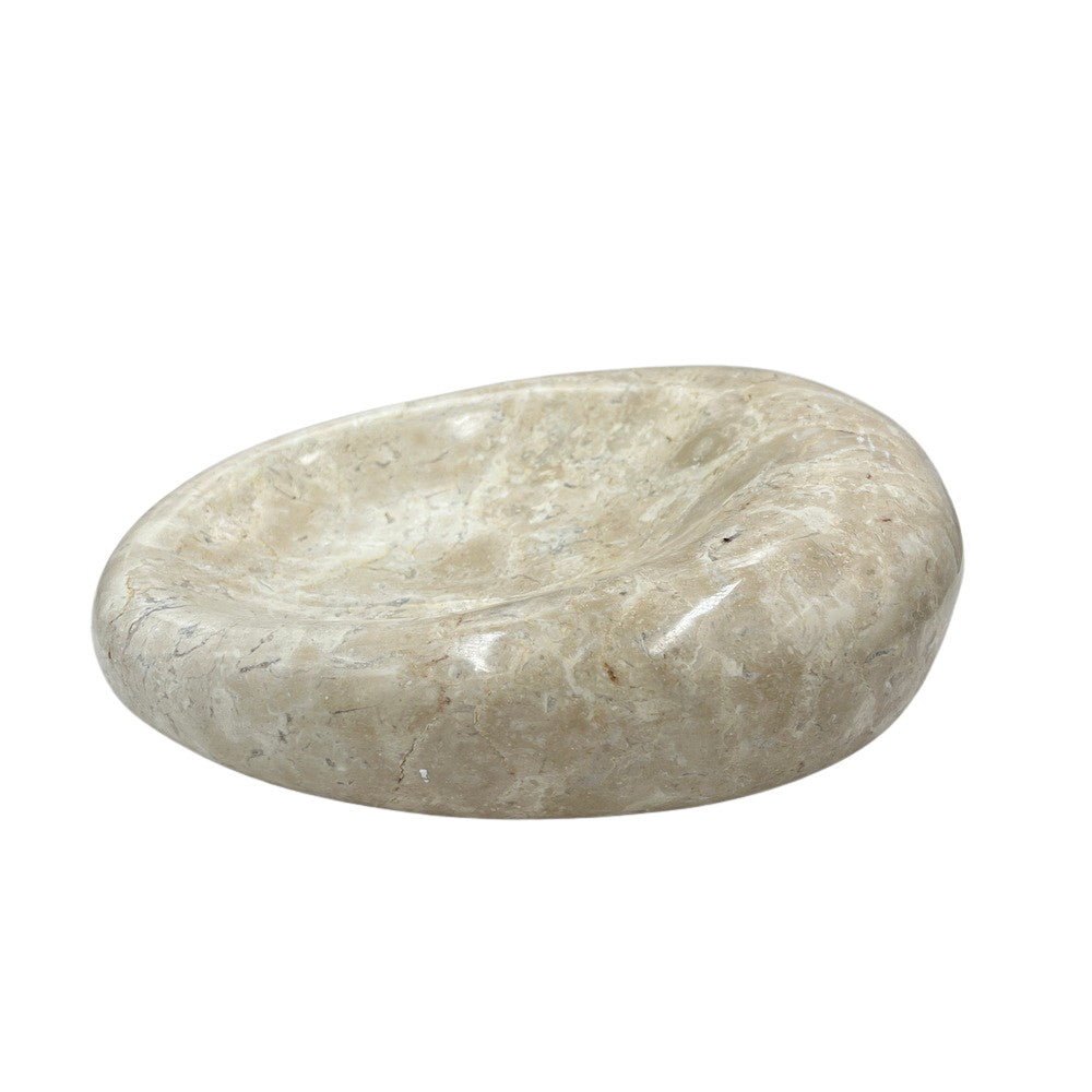 Cream Marble Shallow Dish - Berbere Imports