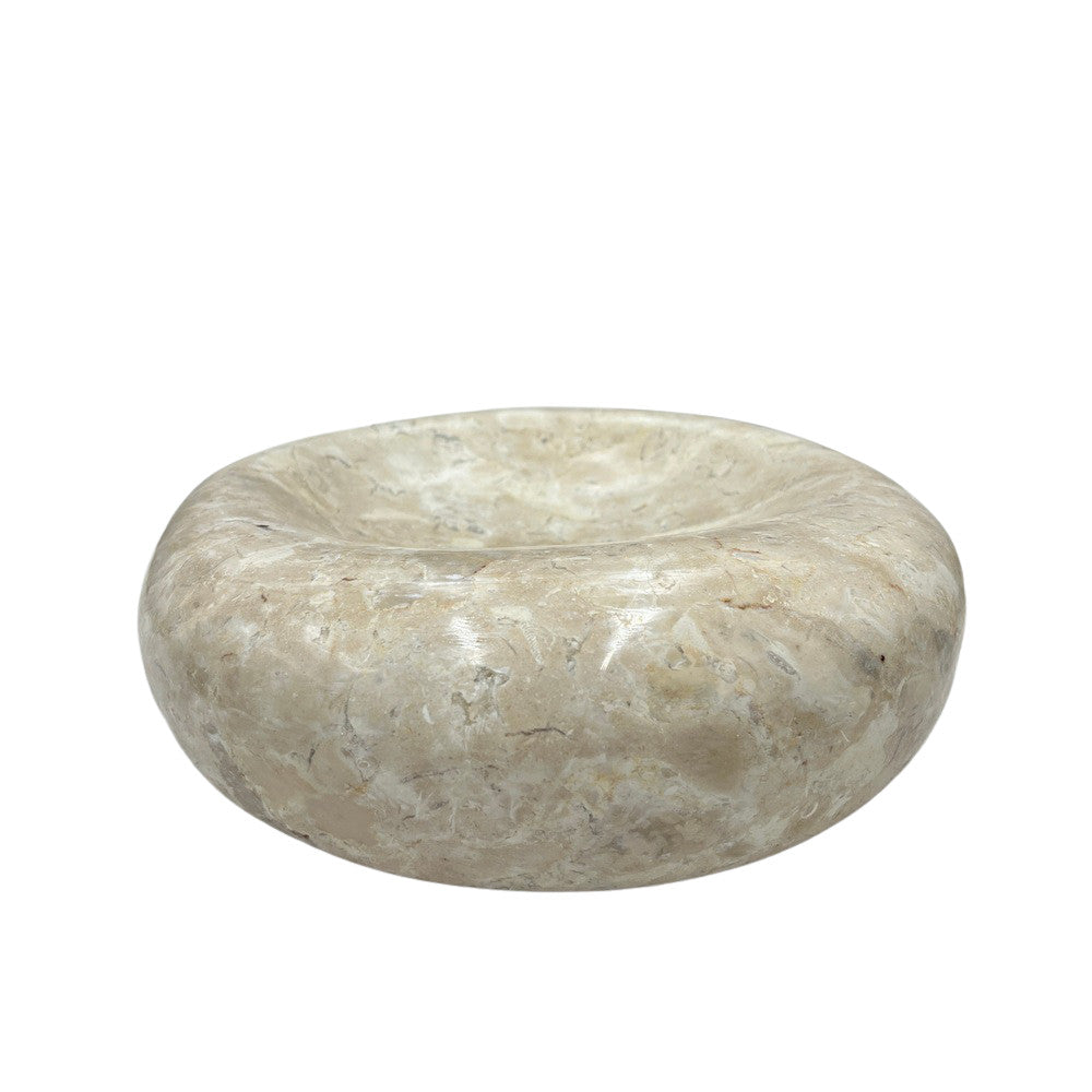 Cream Marble Shallow Dish - Berbere Imports