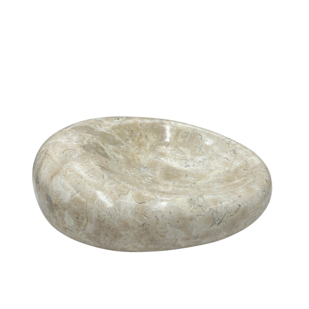 Cream Marble Shallow Dish - Berbere Imports