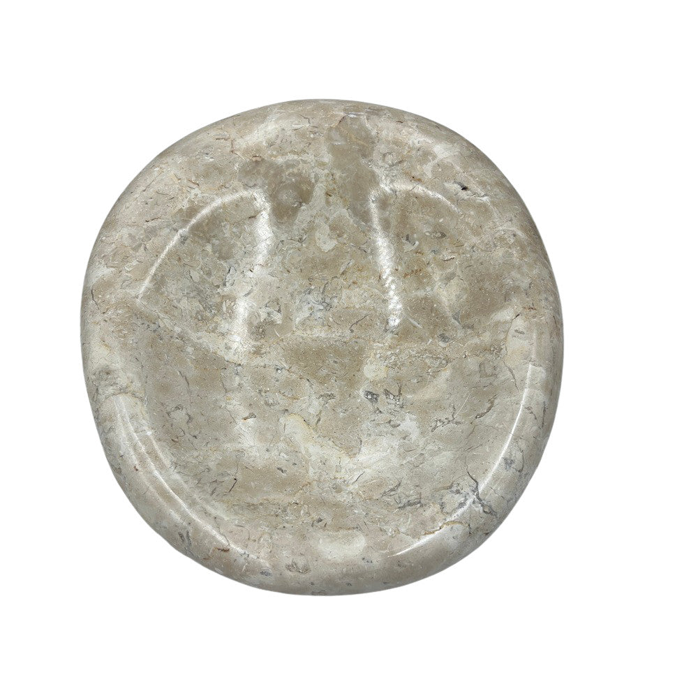 Cream Marble Shallow Dish - Berbere Imports