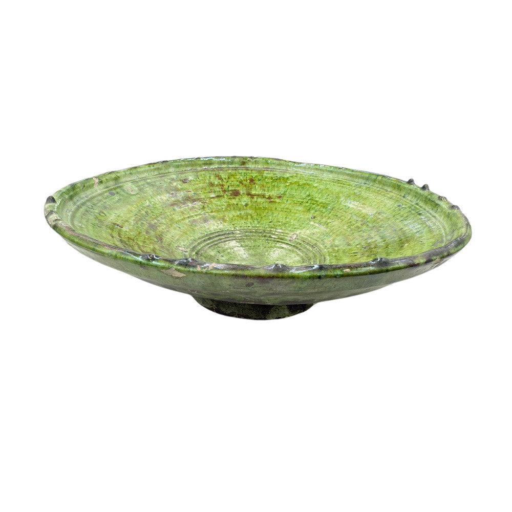 Moroccan Tamegroute Pedestal Bowl - Berbere Imports