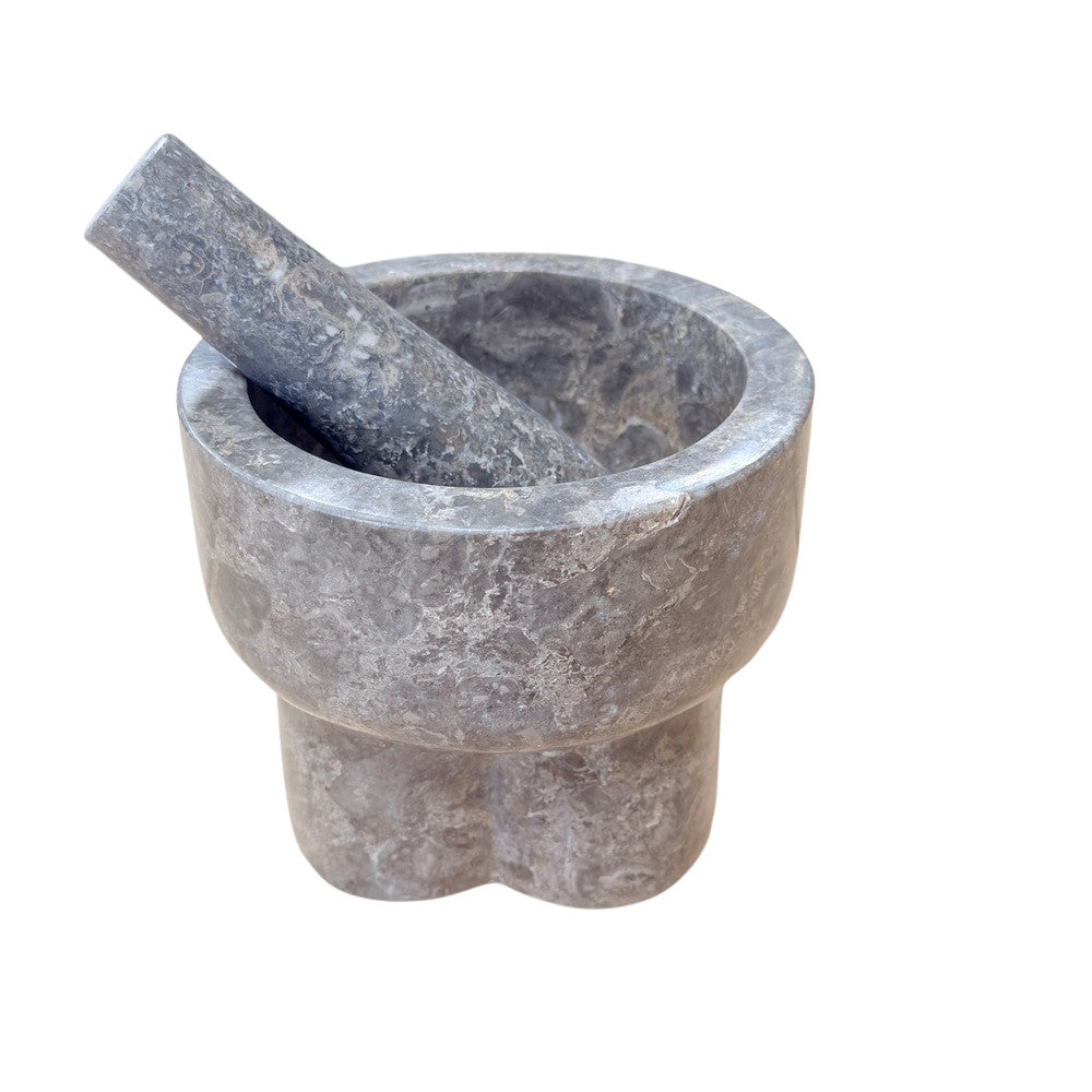 Gray Marble Mortar And Pestle - Berbere Imports