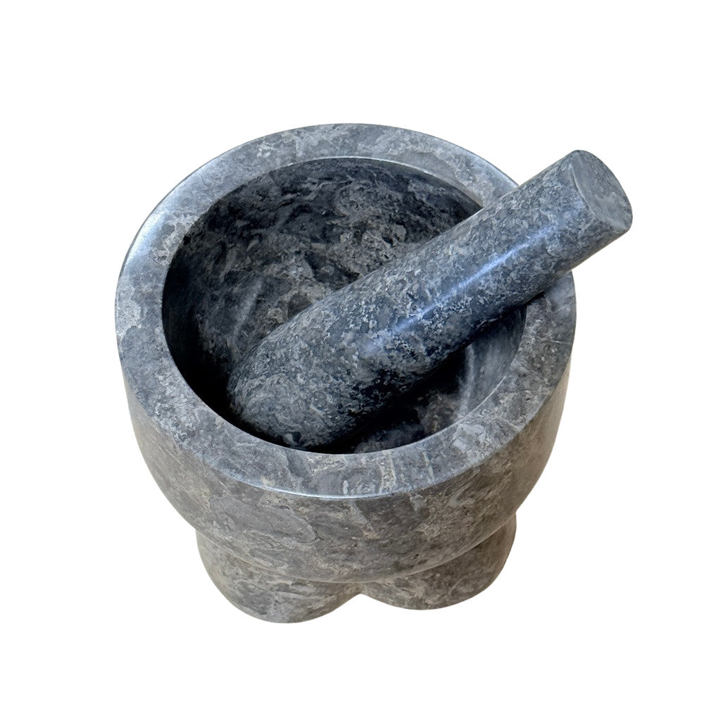 Gray Marble Mortar And Pestle - Berbere Imports