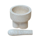 Cream Marble Mortar And Pestle - Berbere Imports
